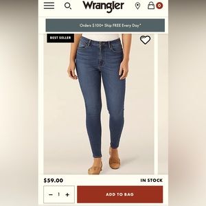 Plus size Women’s Wrangler Unforgettable Skinny Jeans size 22